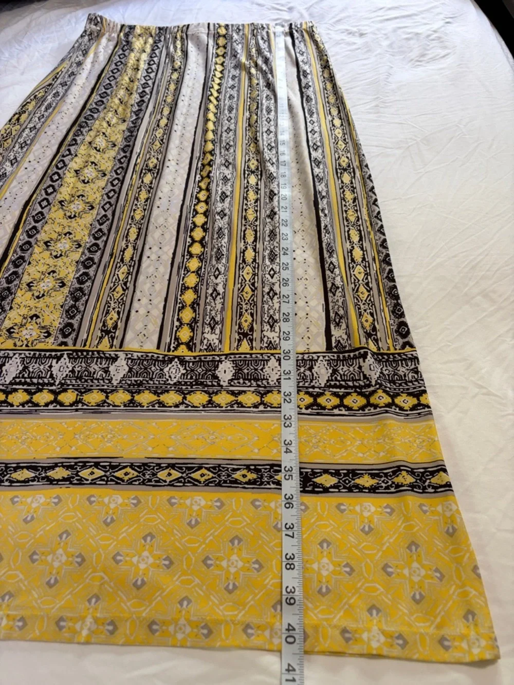 Yellow, Black & White Striped Maxi Skirt - Picture 7 of 8